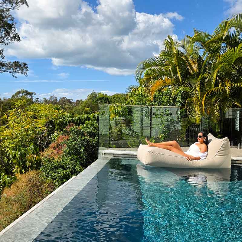 Mooi Living Talia Float – In-Pool Bean Bag for Backyard Bliss - Taupe