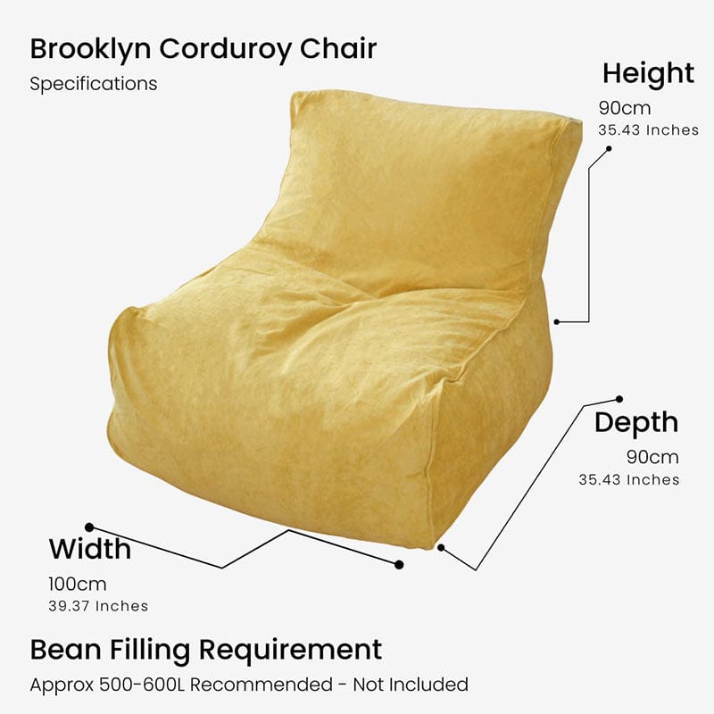 Brooklyn Corduroy Bean Bag Specifications