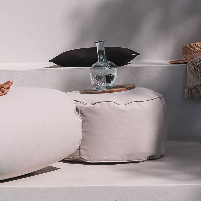 Outdoor Ottoman - Natural Beige