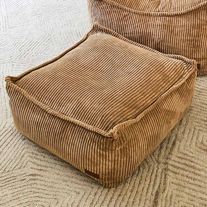 Mooi Cord Ottoman indoor Bean Bag by Mooi Living in caramel – soft, textured footrest or side seat for cozy indoor spaces