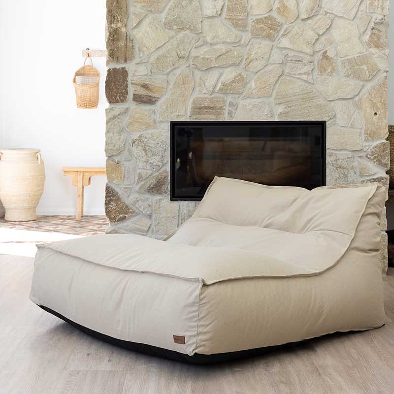 Boss Double Seater Bean Bag – Stylish Indoor Comfort in Natural by Mooi Living