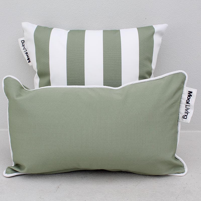 Sage Green Stripe Outdoor Cushion - Olefin