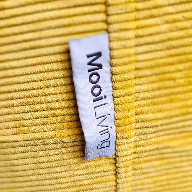 Yellow - Round Corduroy Ottoman indoor bean bag – a stylish modern accent for any living space