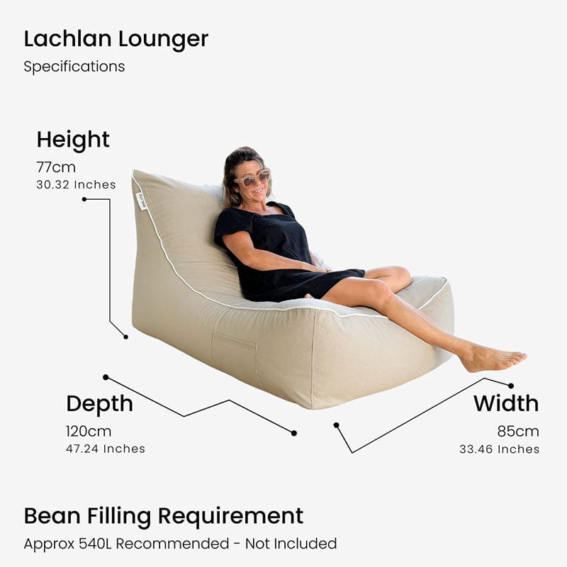 Lachlan Lounger outdoor bean bag – low-profile, weather-resistant seating for relaxed outdoor living