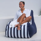 Bora Bora Bean Bag Chair (navy & white stripe) by Mooi Living