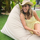 Luxury Taupe Reversible Triangle Bean bags for outdoors made with Olefin by Mooi Living