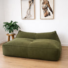 Olive Green Mooi Double Seater Corduroy Bean Bag Lounger indoor bean bag by Mooi Living styled in a modern living room.