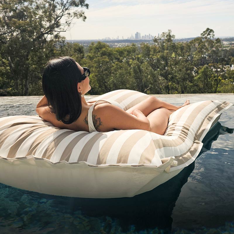 View our range of in-pool floating bean bags, outdoor bean bag by Mooi Living. Floating luxury.