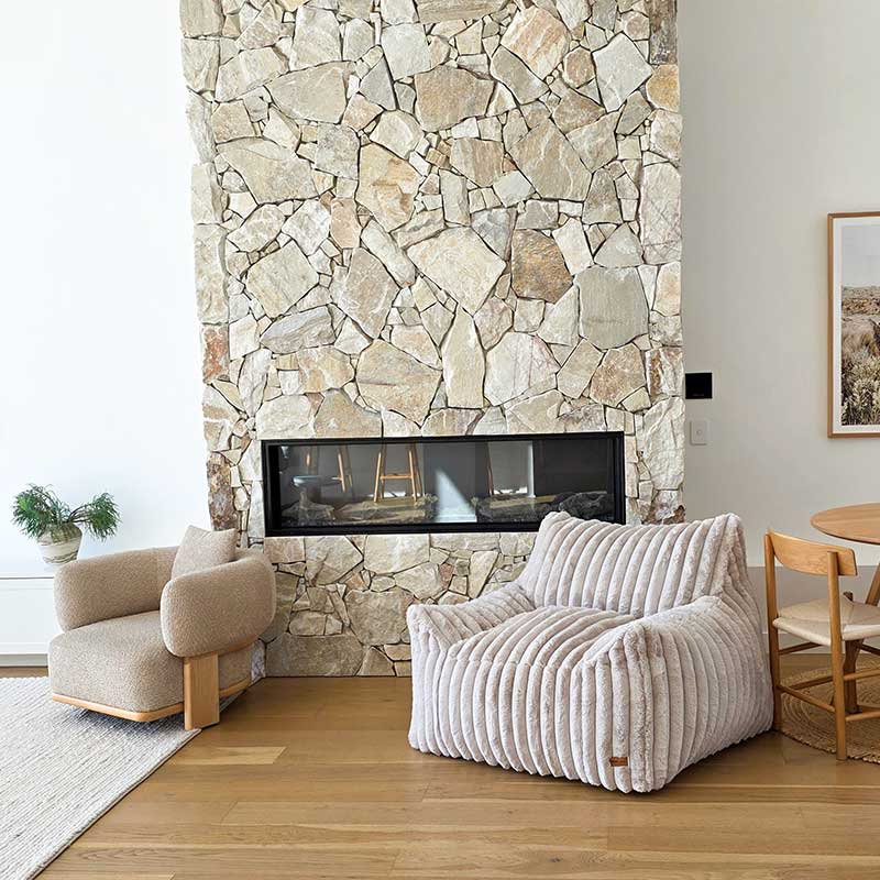 Champagne Corduroy Bean Bag – Callie Armchair indoor Bean Bag by Mooi Living.