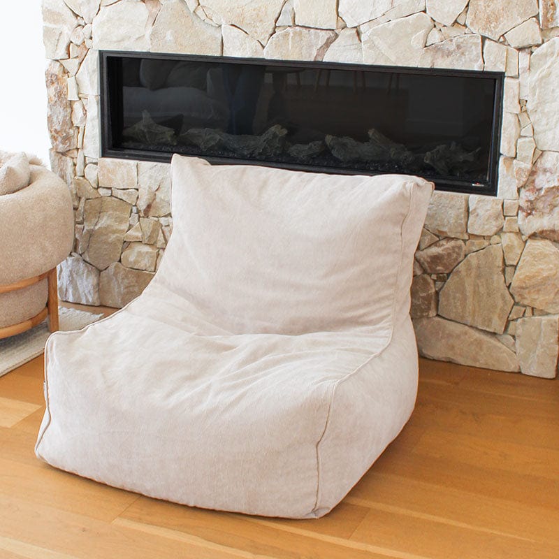 Corduroy indoor bean bag chair – Brooklyn style with deep comfort and modern shape - Mink