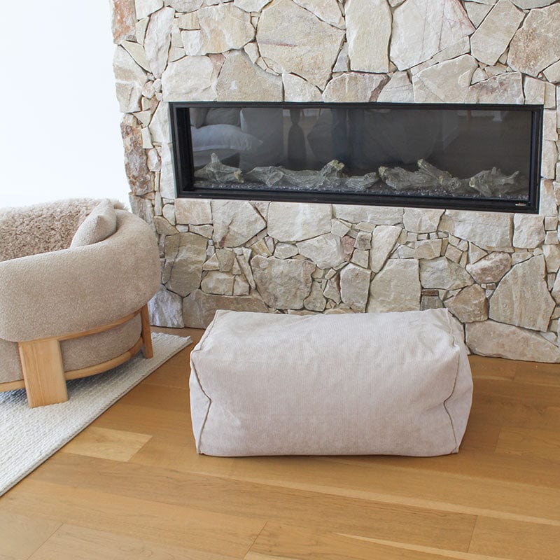 Stylish indoor bean bag ottoman – soft cord fabric adds texture and function - Mink