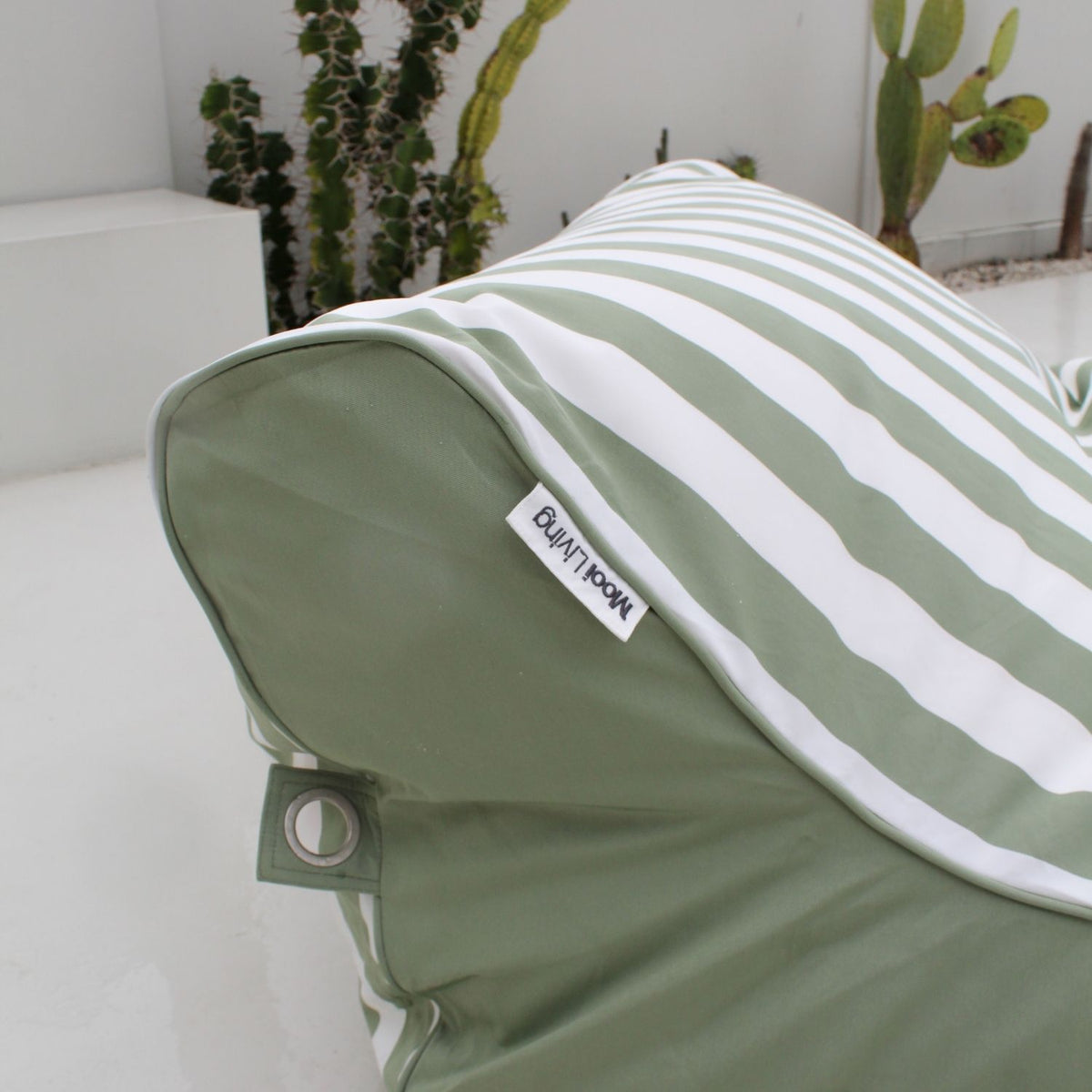Sage Green and White Stripe Chill Uv Lounger by Mooi Living, MOSTRCHILL-BB-GRESTR