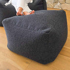 Serena Ottoman in Black bouclé indoor bean bag by Mooi Living.