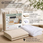 Folded Serena Armchair bean bag cover in Cream and inner bag in a Mooi Living packaging.