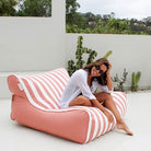 Blush Stripe Chill UV Lounger Bean Bag - Double Seater Outdoor