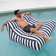Lana Outdoor Bean Bag Lounger – Doubles as a Resort Pool Float - Navy Stripe