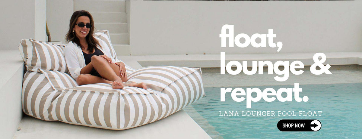 Classic Taupe Lana Lounge Bean Bag Pool Floats outdoor Bean Bag by Mooi Living