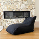 Designer boucle daybed chair indoor bean bag by Mooi Living, minimalist living room - Black