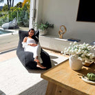 Bouclé day bed bean bag indoor bean bag by Mooi Living for modern interiors - Black