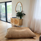 Corduroy Cloud in Caramel. indoor bean bag by Mooi Living A versatile corduroy bean bag designed for modern living - use it flat, upright, or hammock-style for effortless comfort in every corner of your home.