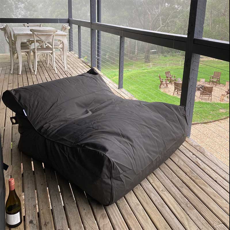Customer Picture featuring our Chill UV Double Seater Outdoor Bean Bag in Black.