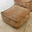 Mooi Cord Ottoman bean bag in caramel – soft, textured footrest or side seat for cozy indoor spaces