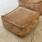 Mooi Cord Ottoman indoor Bean Bag by Mooi Living in caramel – soft, textured footrest or side seat for cozy indoor spaces