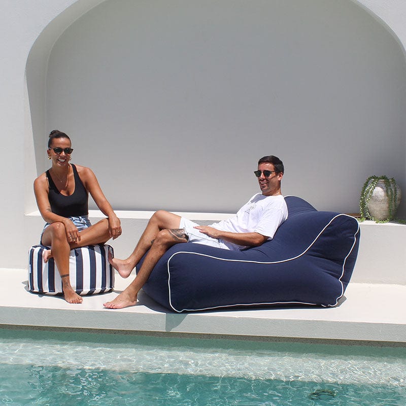 Outdoor Navy Chill UV Double Lounger Bean Bag by Mooi Living