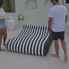 Mooi Living Nevaeh Sunbed – Double Outdoor Bean Bag Cover - Oyster Black Stripe