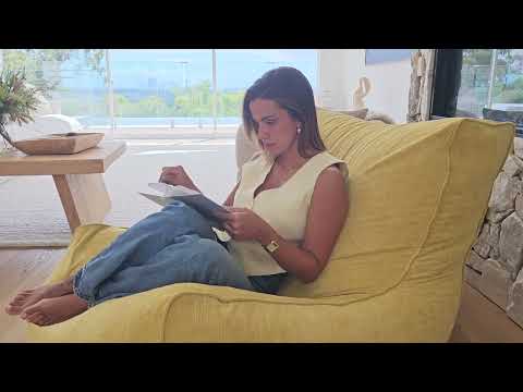 Brooklyn Corduroy Bean Bag Chair Video  – modern indoor bean bag with soft textured cord finish