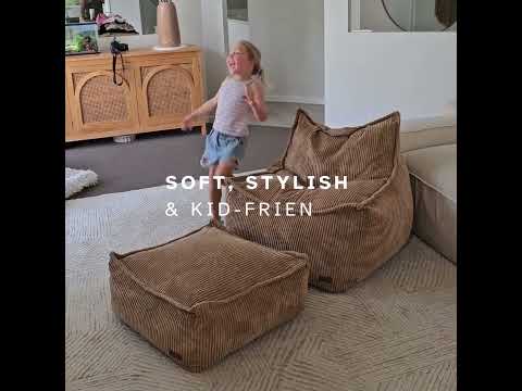 Mini Mooi Cord Bean Bag Chair in Caramel – soft-touch fabric and compact design for everyday comfort