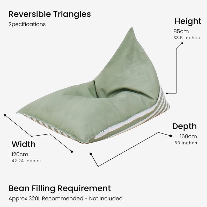 Luxury Outdoor Bean Bag Chairs - Reversible Triangle Beanbags by Mooi Living