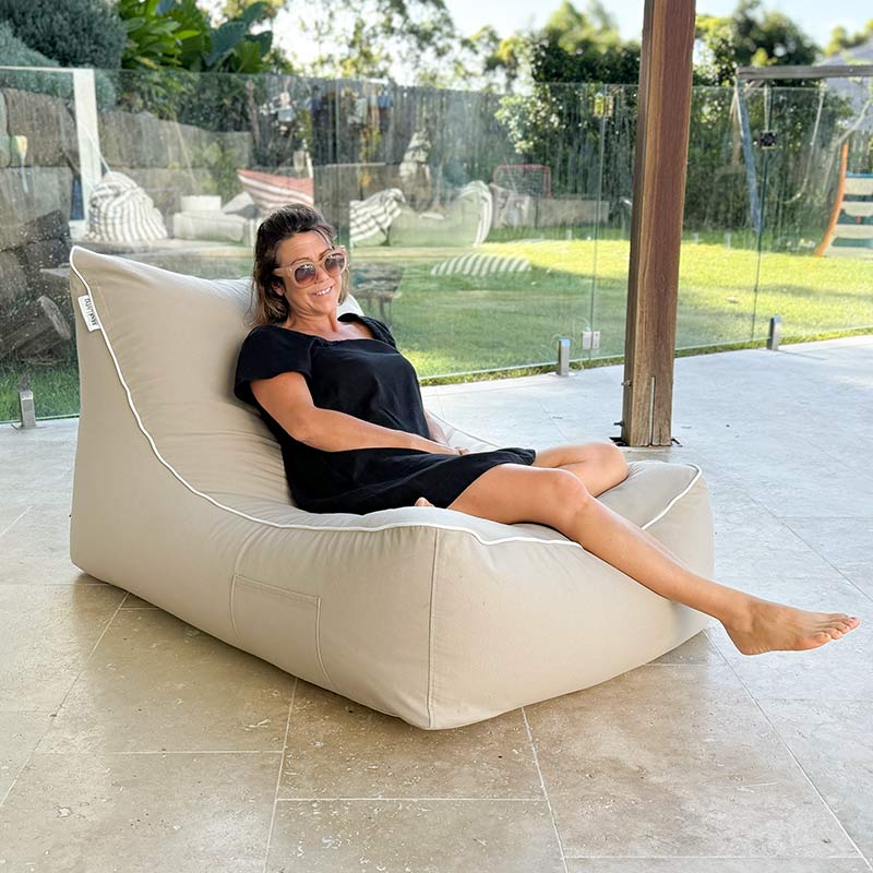Taupe Lachlan Lounger Bean Bag by Mooi Living