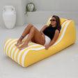 Cójelo Sunlounger – Stripe Poolside Bean Bag in Olefin Fabric - Yellow Stripe